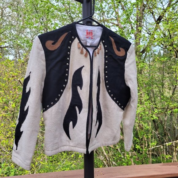 Vintage Jackets & Blazers - SOLD: VTG Western SW Country Farm Horse Equestrian Studded Jacket Rodeo Ranch